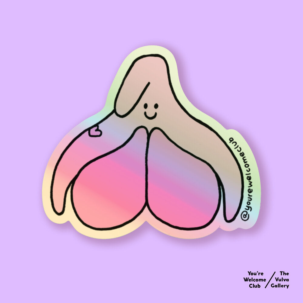 Holographic Happy Clitoris Sticker