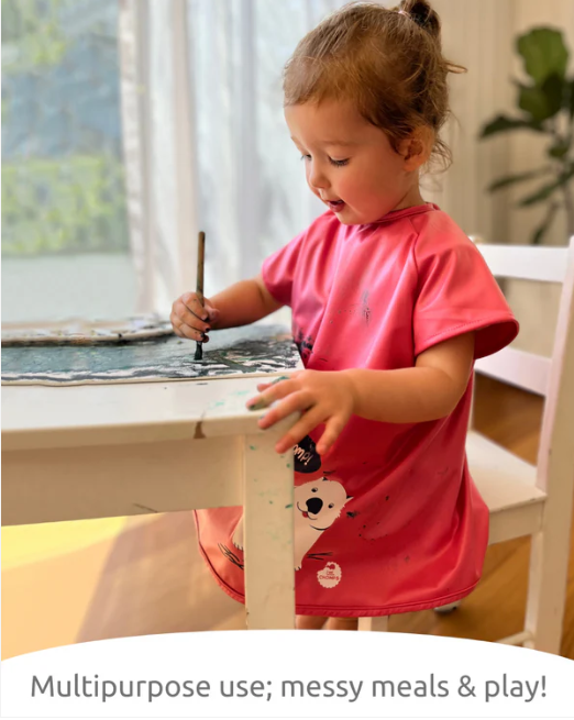 Short Sleeve Messy Mealtime (Toddler) Smock: 8mths to 4+yrs